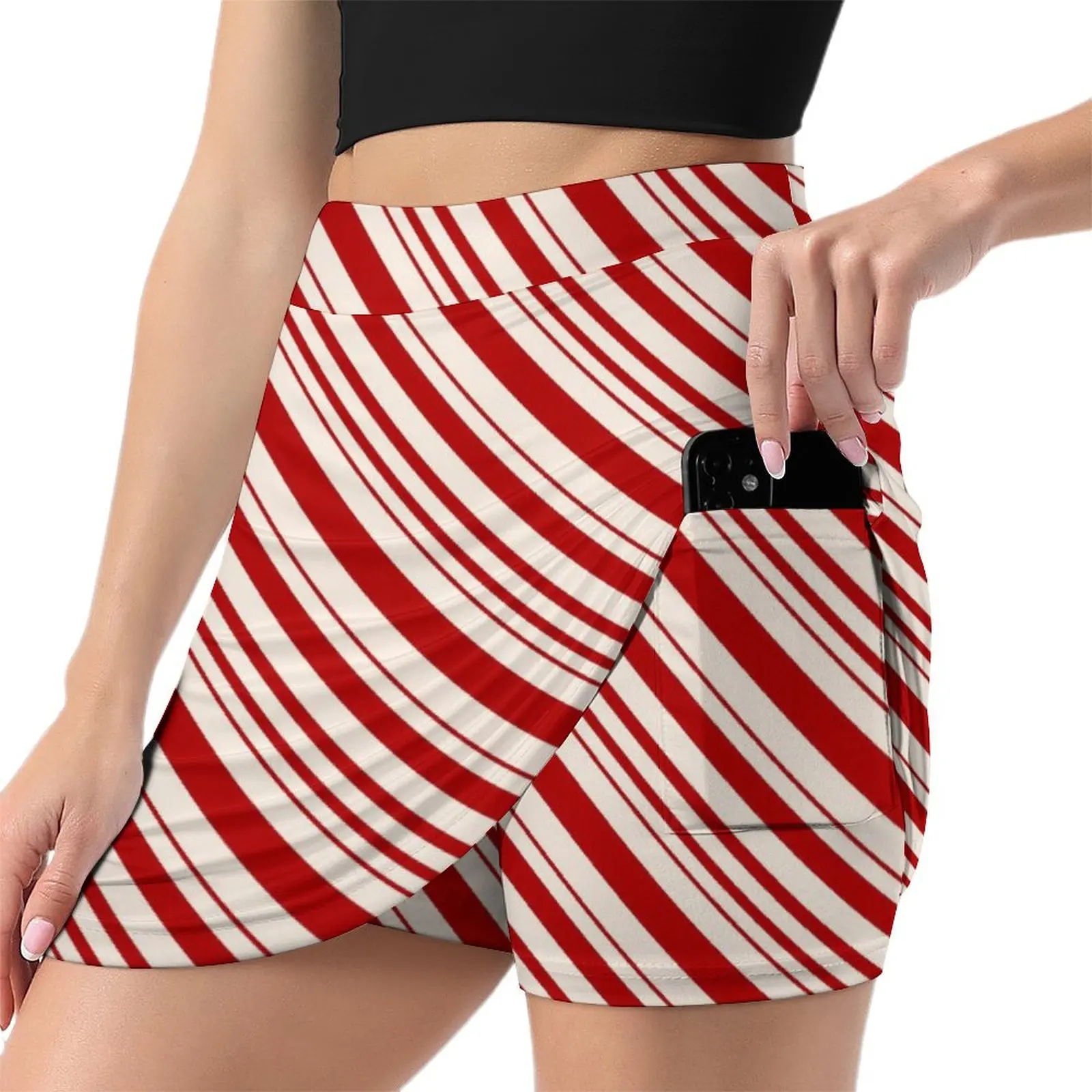 Candy Cane Christmas Mini Skirt women clothing 2024 new arrivals luxury women skirts