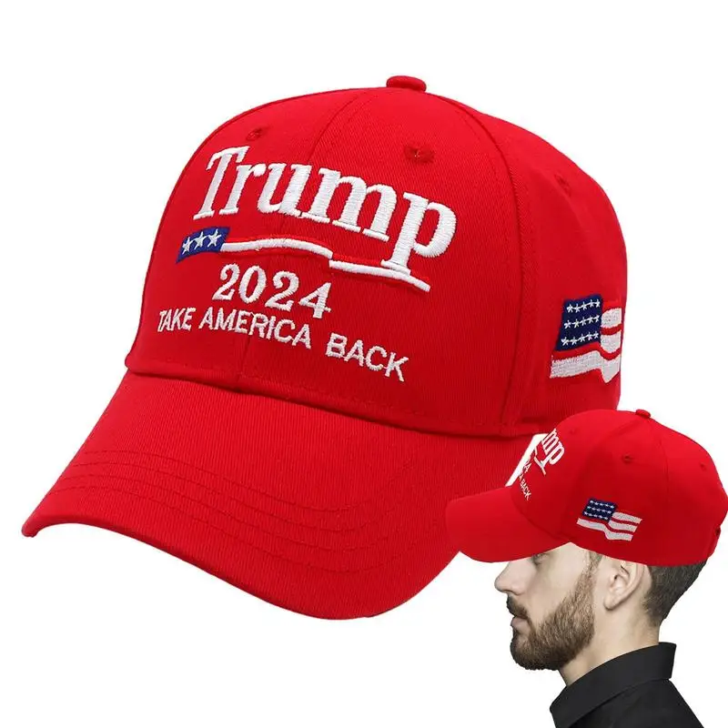 Trump 2024 Hat Take America Back Embroidery Adjustable Baseball Cap President Hat Embroidered Cap Breathable For Women Men