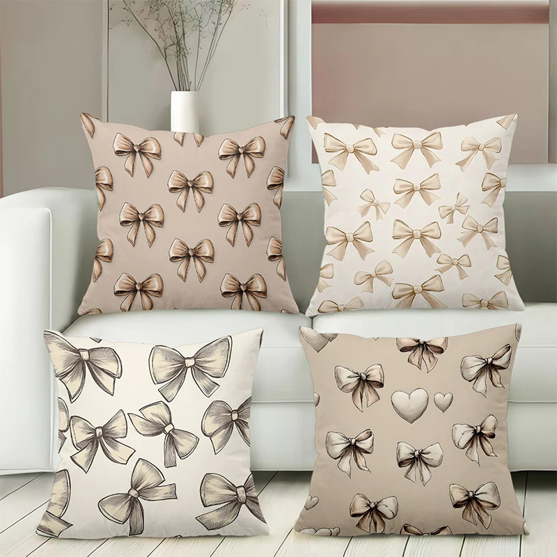 Beige Bow Pattern D…