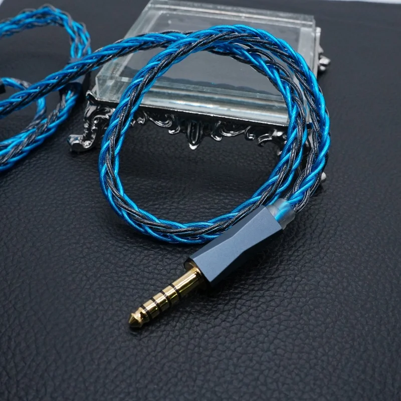 XINHS R18 8 Strands Blue Black OCC Silver Plated Graphene Braided