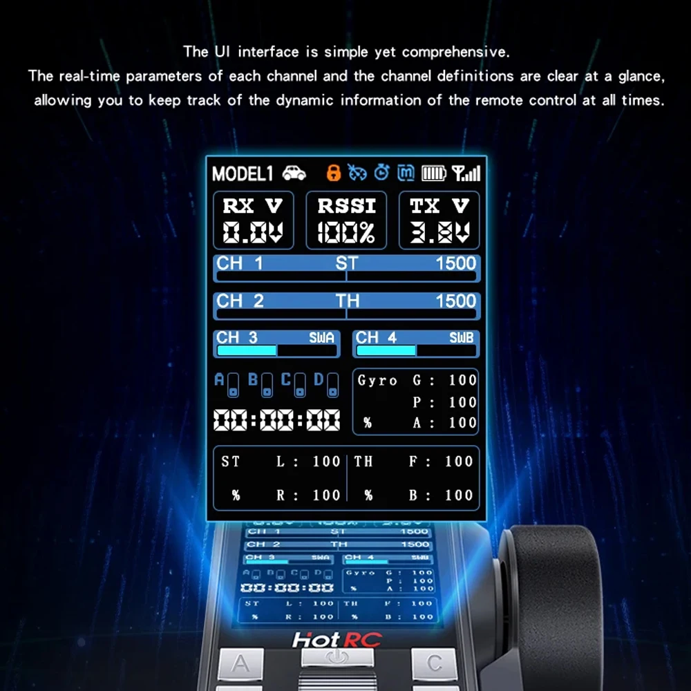 HOTRC CT-8A/CT-8B 2.4GHz 8CH FHSS Remote Control 300m Range with F-08A PWM Receiver For RC Climbing Drift Car Ship Tank Model