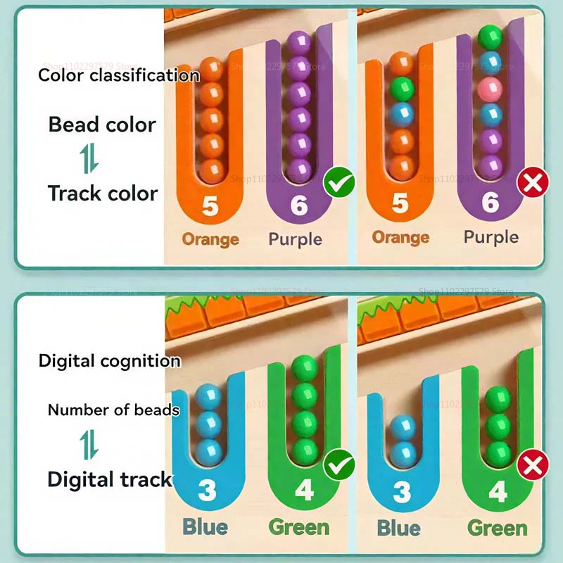 Montessori Children Toys Magnetic Digital Bead Maze Toy Number Color Classification Counting Recognition Operation Puzzle Games