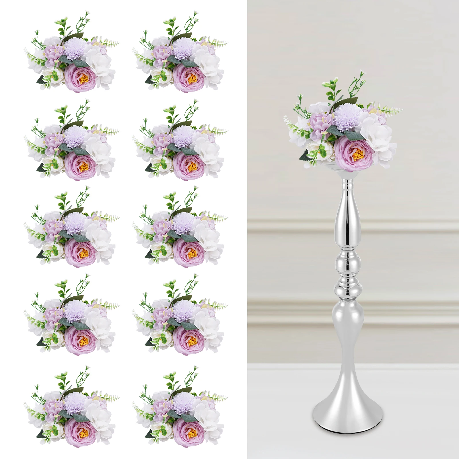 

Искусственные цветы, 10 упаковок шелковых букетов с гортензией, камелией и хризантемой, реалистичными и яркими, идеальный подарок от моли