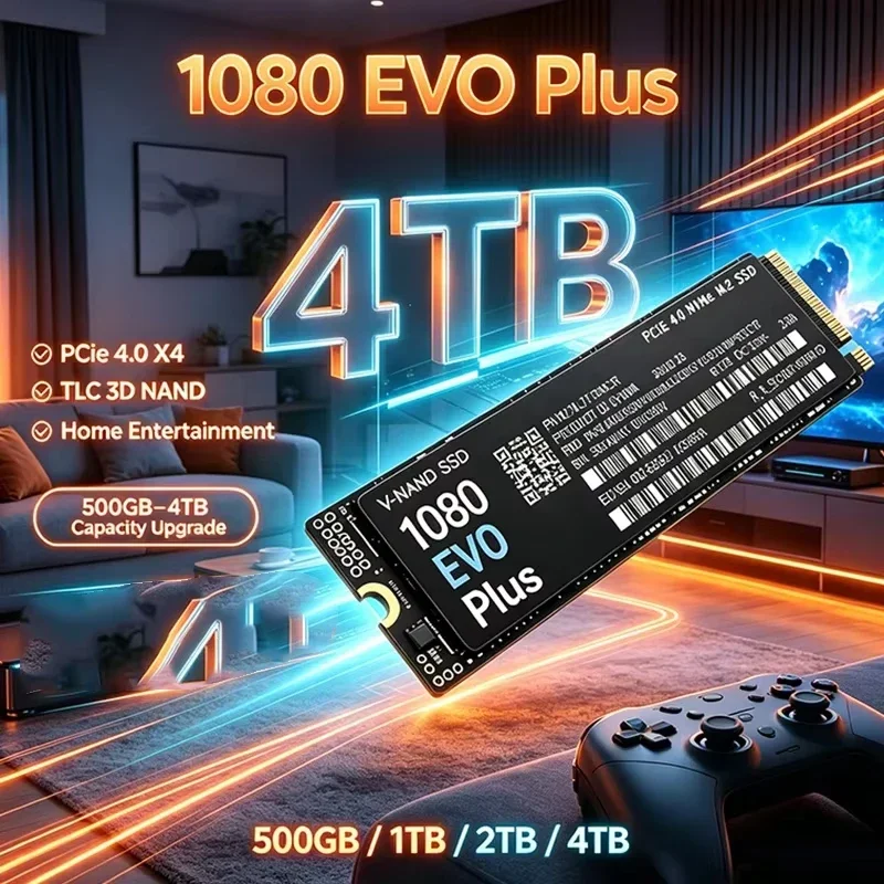 New 1080 EVO Plus NVMe SSD M.2 2280 PCIe Gen4.0 X4 TLC 3D NAND 1TB 4TB 500GB Internal Gaming Solid State Drive for PC Laptop