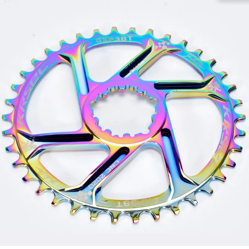 

KRSEC Bicycle Chainring Direct Mount 32/34/38T Single Chainring with Offset Teeth - Bike Accessories for Cycling Upgrade
