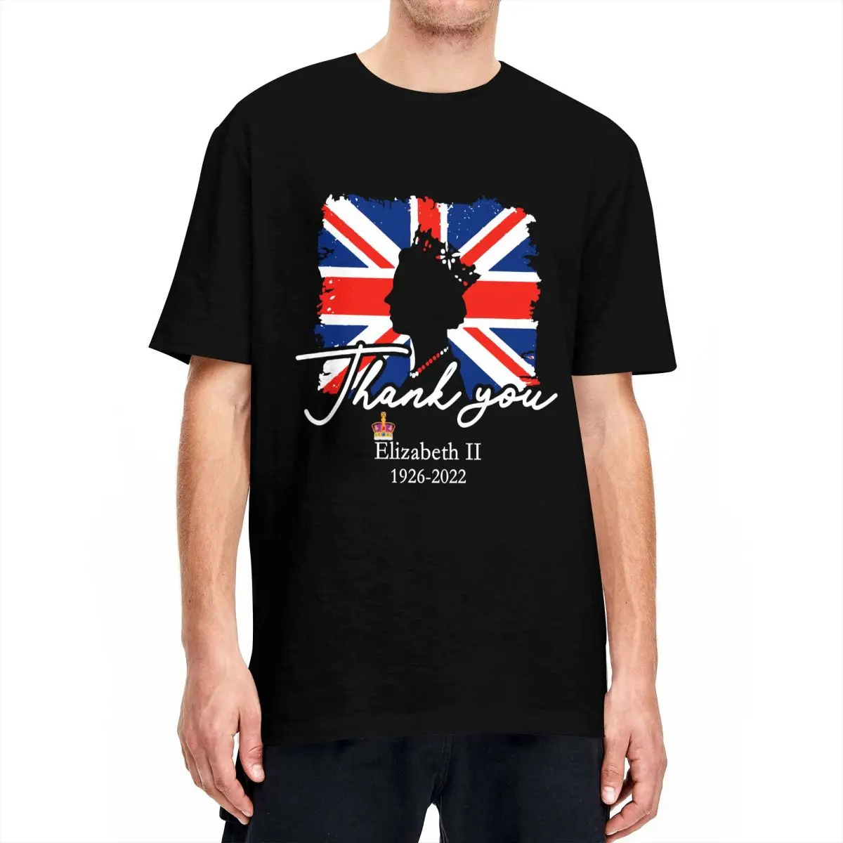 Queen Design Elizabeth T-Shirts for Men Boss Her Royal Highness Queen of England Vintage 100% Cotton Tee Shirt T Shirt Clothing