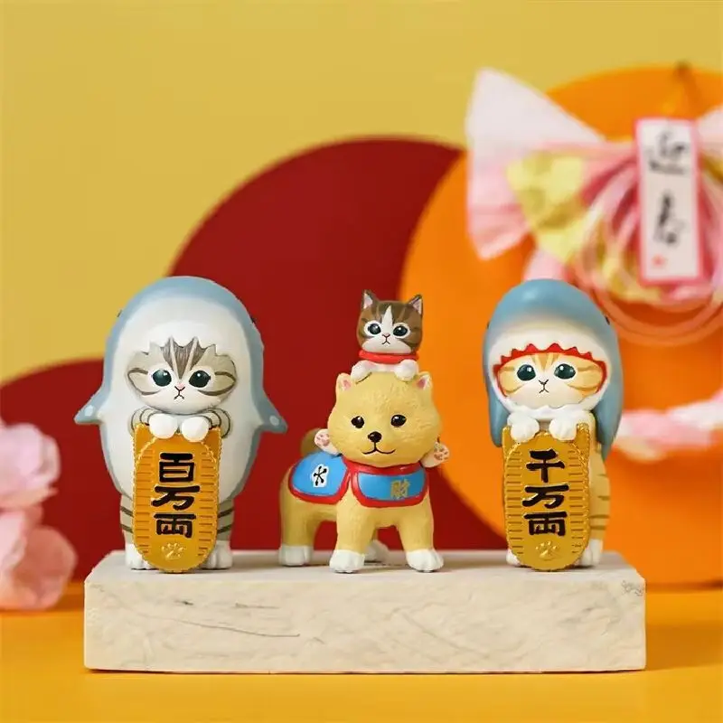 

Коллекционная фигурка-сюрприз «Кот» для декора спальни, милая аниме-игрушка, украшение для рабочего стола, сувенир, подарок для девочек