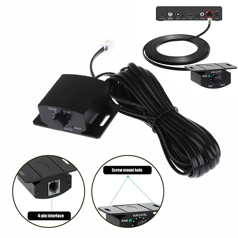 1Pcs Car Audio Amplifier Volume Adjustment Knob Set With Long Cable Remote Bass Controller For Simple Connection