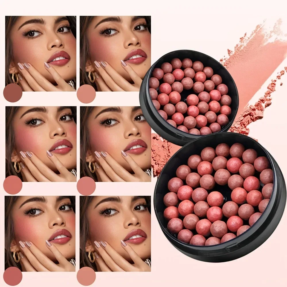 Blush roll-on de longa duração com acabamento fosco brilhante com pincel textura brilhante 3D para maquiagem diária rica em textura