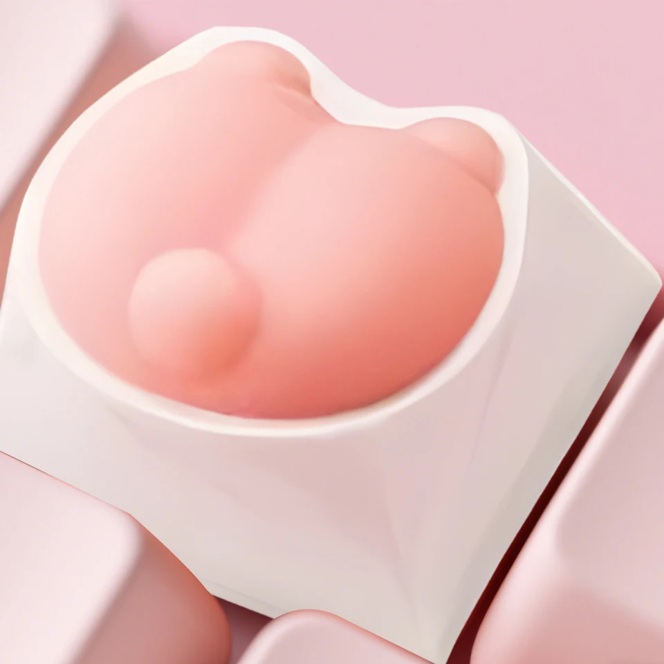 1/2/4Pcs Pink 3D Cartoon Cute Cat Paw Keycaps For Mechanical Gaming Keyboard DIY Decoration Key Cap Keyboards Accessories