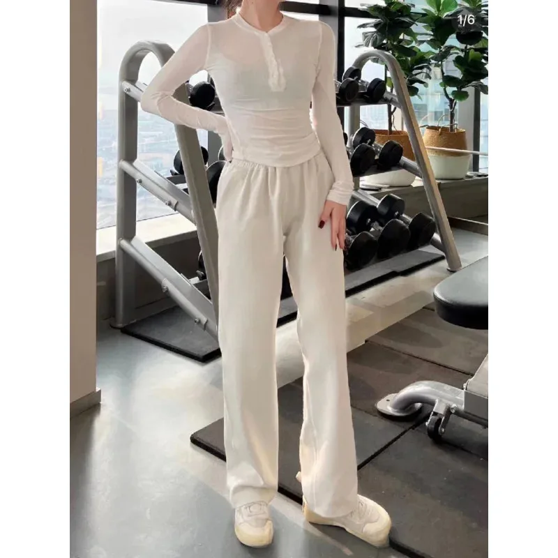 Women Softstreme Yoga Pants High Waist Straight Leg Slim Fit Workout Running Trousers Soft Athletic Lounge Wide Leg Pants