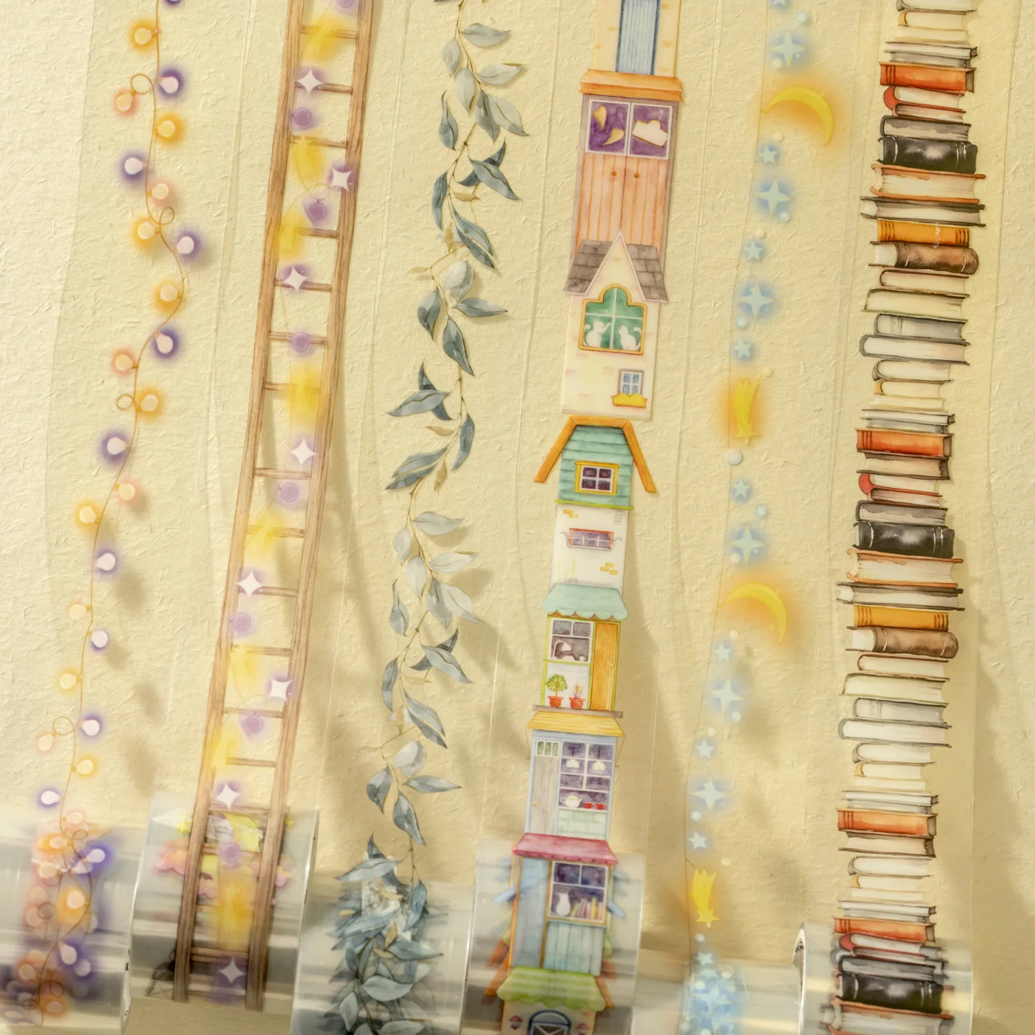 Book Moon Light House Themed Washi Tape Set PET & Washi Tapes For Journaling Stickers Scrapbooking Supplies Planner