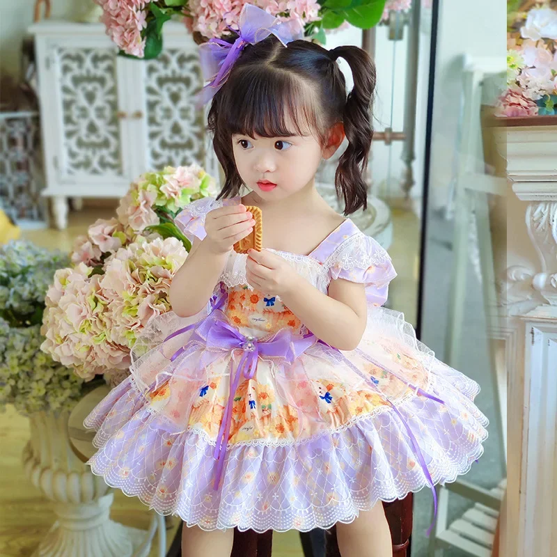 Girls Dress For Eid Luxurious Children Dresses Girl Princess Lolita Ball Gown Infant Birthday Party Princess Boutique Clothes