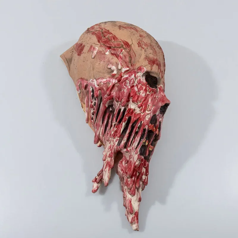 Máscara de calavera sangrienta de terror, Cosplay, esqueleto aterrador, máscaras de látex de cara completa, casco, accesorios de disfraz de fiesta de Halloween U