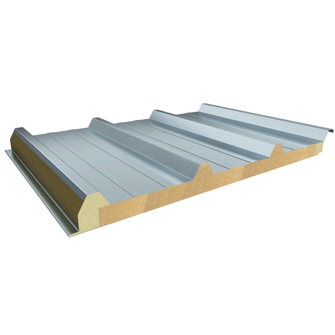 Fireproof and soundproof rock wool sandwich walls and roof panels