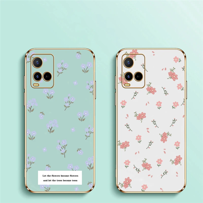 Phone Case For Vivo V40 V20 V21 V21E V23 V23E V27 V27E V29E V30 Pro V25 V25E Fashion Flower Printing Shockproof Silicone Cover