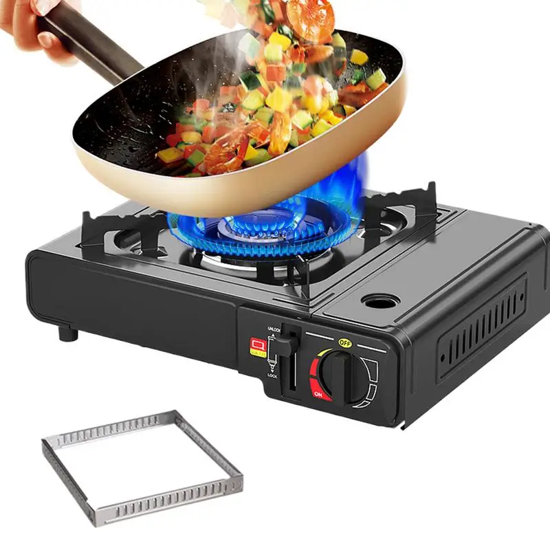 

Outdoor Cassette Stove Outdoor Cooking Stove Powerful Burner Heavy Duty Cooker Multi-Stage Flame Control Automatic Ignition For