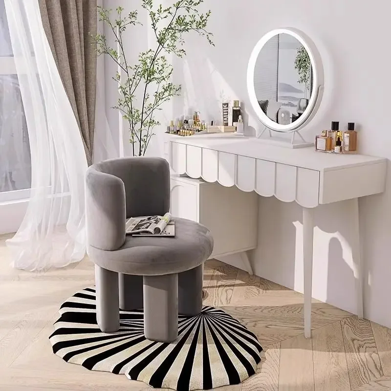 Cream Wind Dresser Makeup Chair Nordic Single Modern Minimalist Ins Bedroom Luxury Princess Round Chairs Living Room Furniture