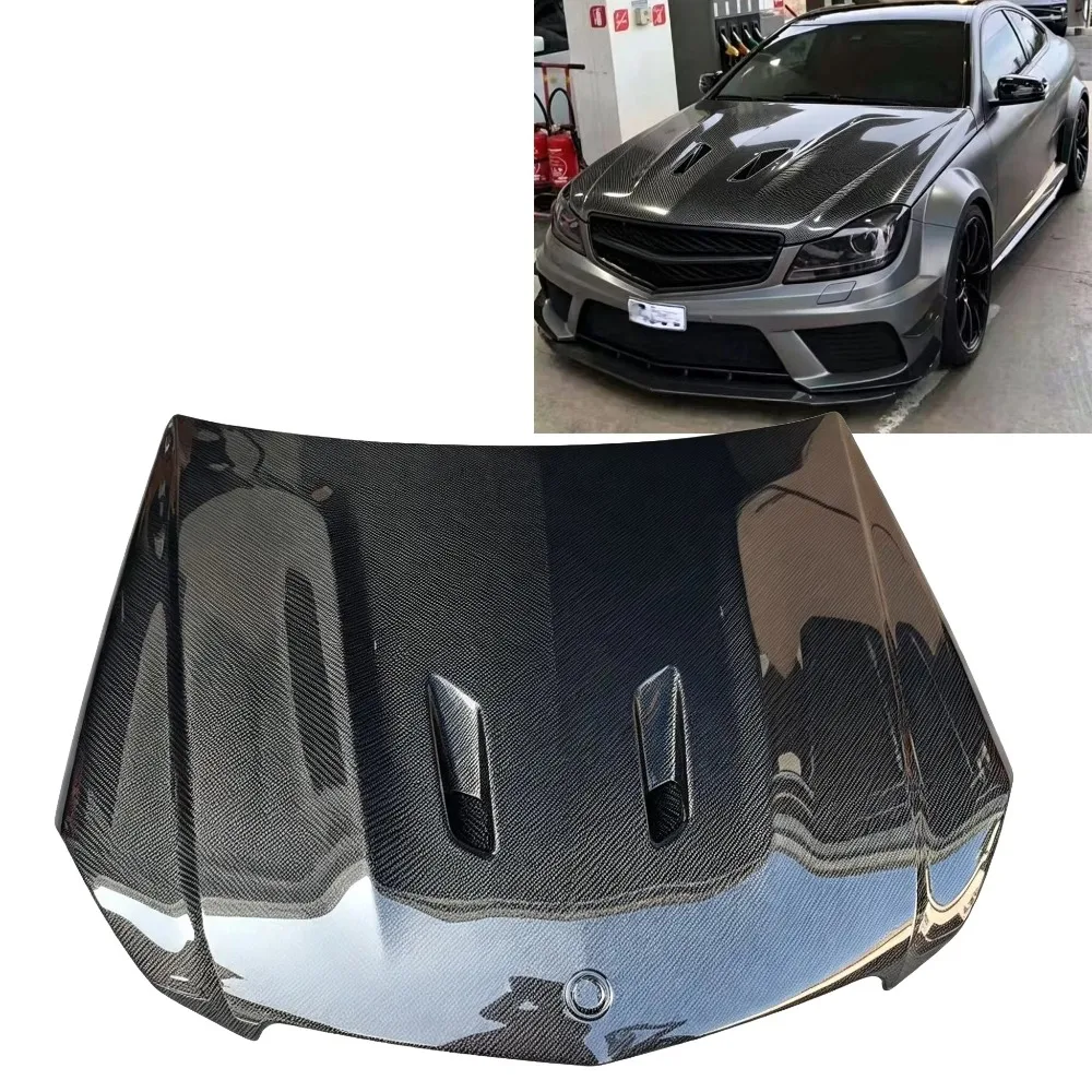Carbon Fiber Engine Hood Bonnet for Mercedes-Benz C Class W204  Estate 2007-2015 C180 C200 C300 C63 AMG Bolt on EasyInstallation