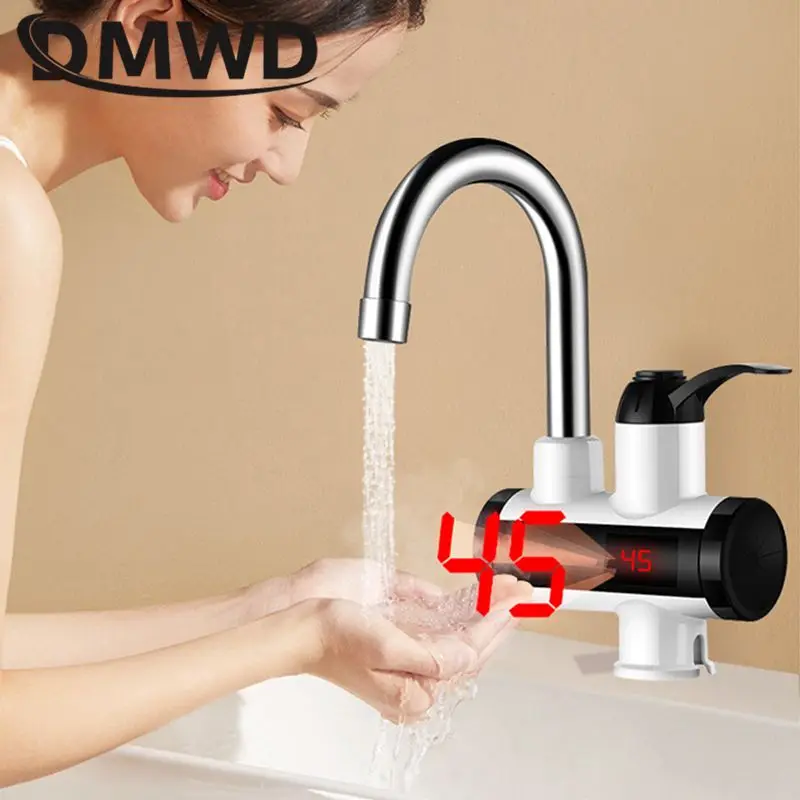 DMWD 3000W scaldabagno elettrico istantaneo senza serbatoio rubinetto cucina riscaldamento rubinetto scaldabagno Display temperatura 110/220V