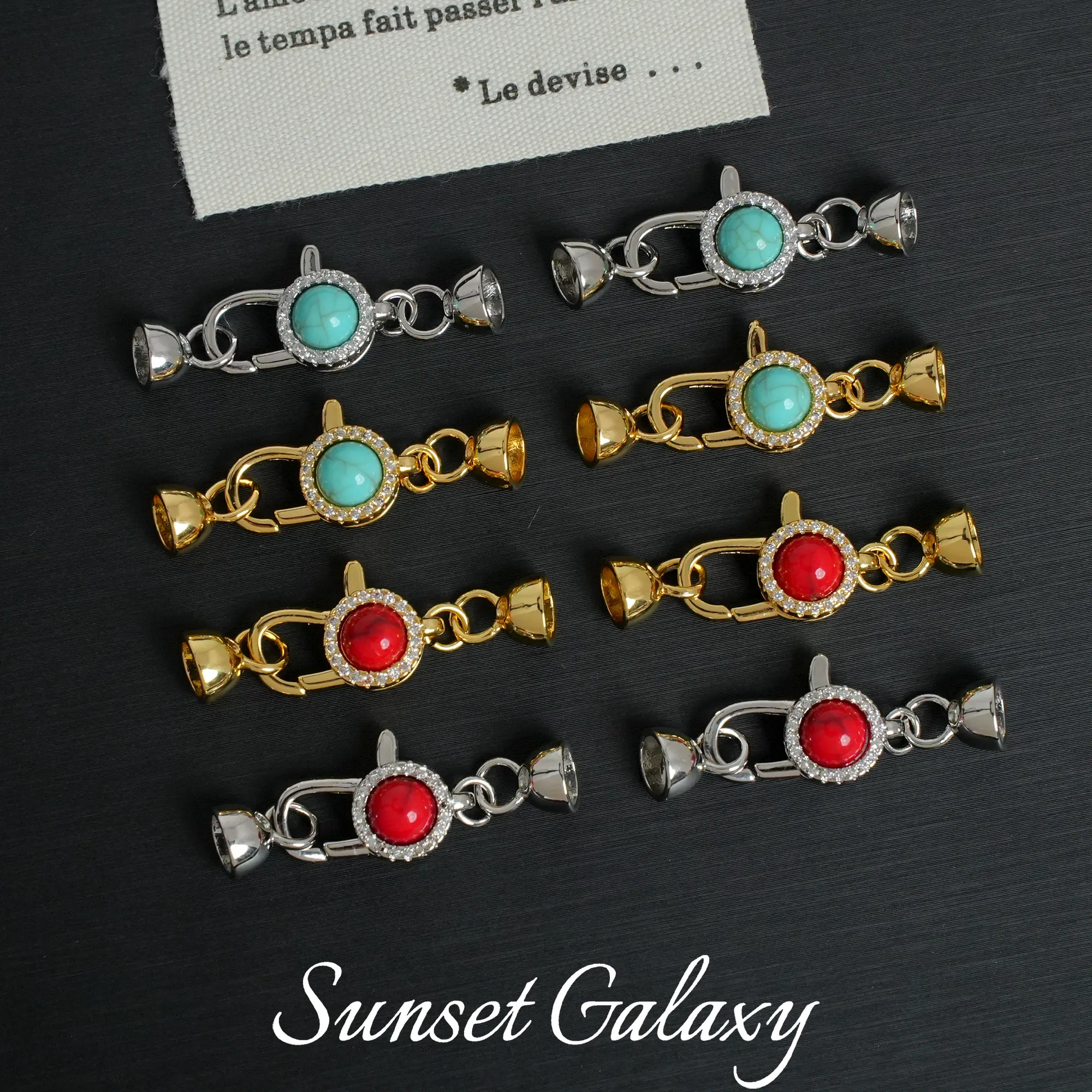 18K Gold-plated Zirconium Spring Press-down Lobster Buckle, Handmade DIY Beaded Finishing Buckle, Accessory Material