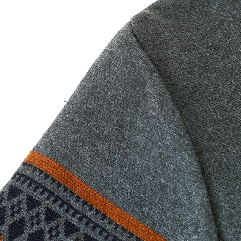 Maglione da uomo a maniche lunghe modello vintage pullover autunno inverno maglioni aderenti con fondo caldo uomo moda cerniera o-collo pullover