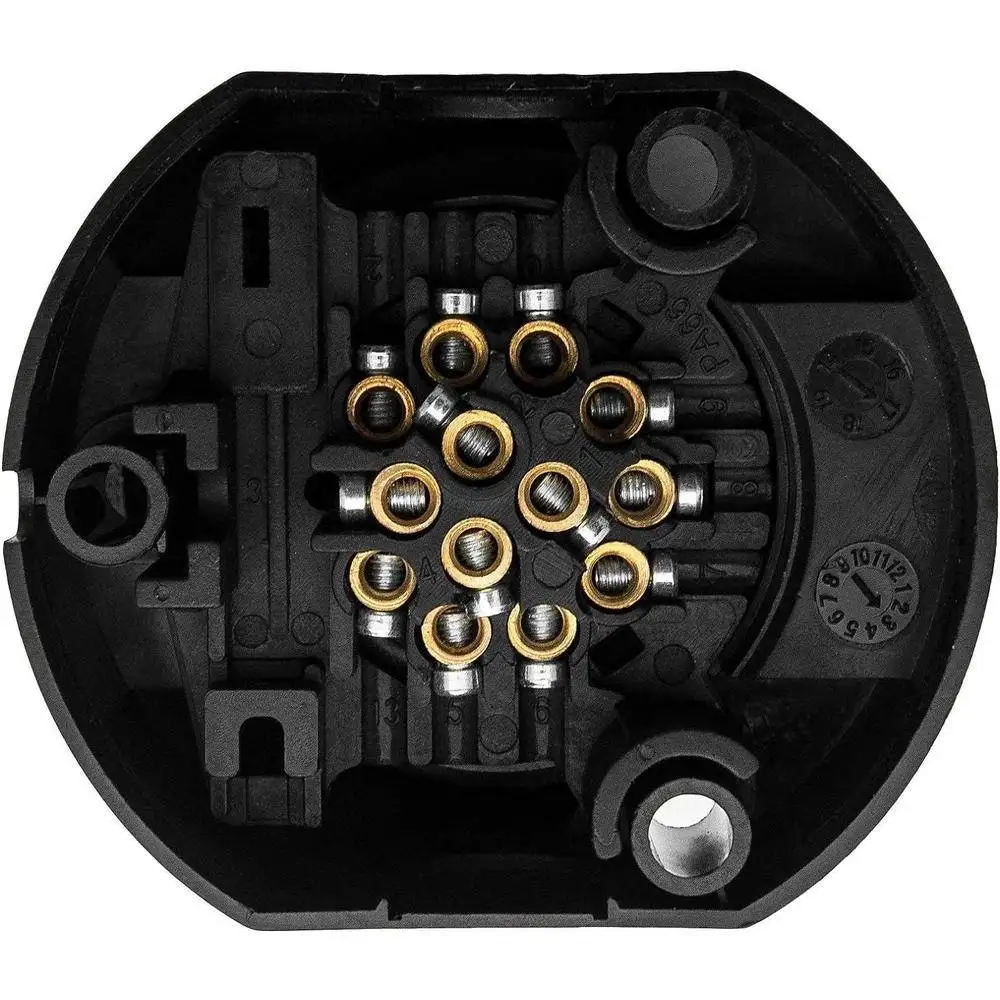 

Trailer Socket Converter Engineering plastic housing with brass pins Black Fit For European standard trailers, trucks, caravans