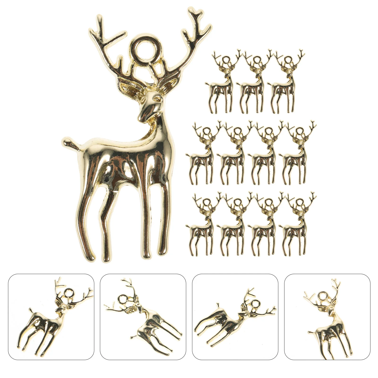 

12 Pcs Deer Durable Accessories Ear Drop Pendants Material Jewelry Alloy Vintage Hangings Adorable Small Size Creative