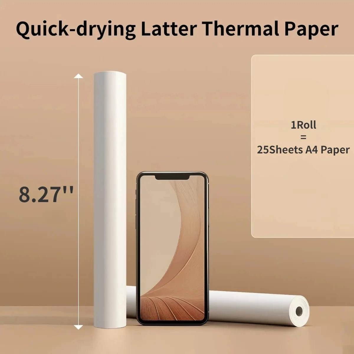 1 Rotoli di Carta Termica A4 210mm Larghezza Diametro 30mm Rotolo di Carta Continuo Resistente All'olio Impermeabile per Stampante Termica A40 /A4