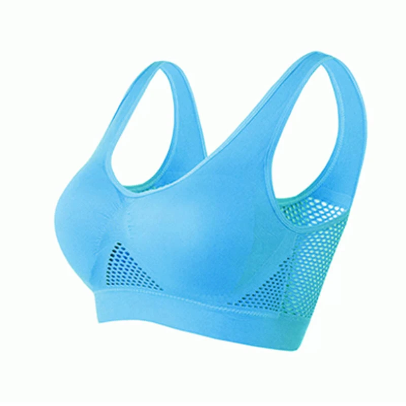 

Coxcy Women Breathable Sports Bra Absorb Sweat Shockproof Padded Sports Bra Top Athletic Gym Running Fitness Yoga Sports Tops