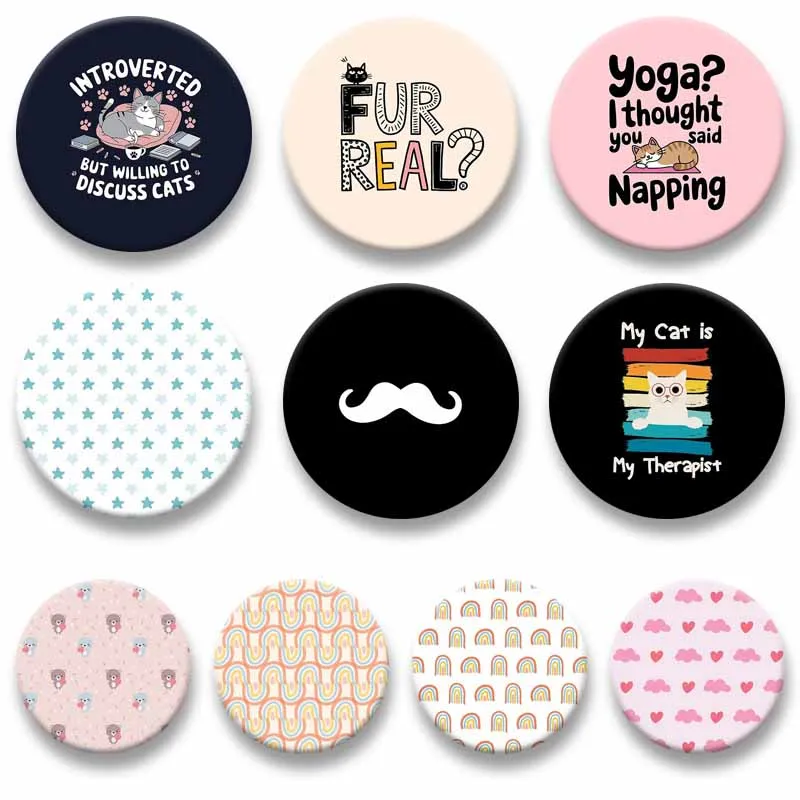 Y2k Funny Cat Meme Quote Button Pins Cute Cartoon Animal Brooch Handmade Badge for Backpack Clothing Decor Jewelry Ornament Gift