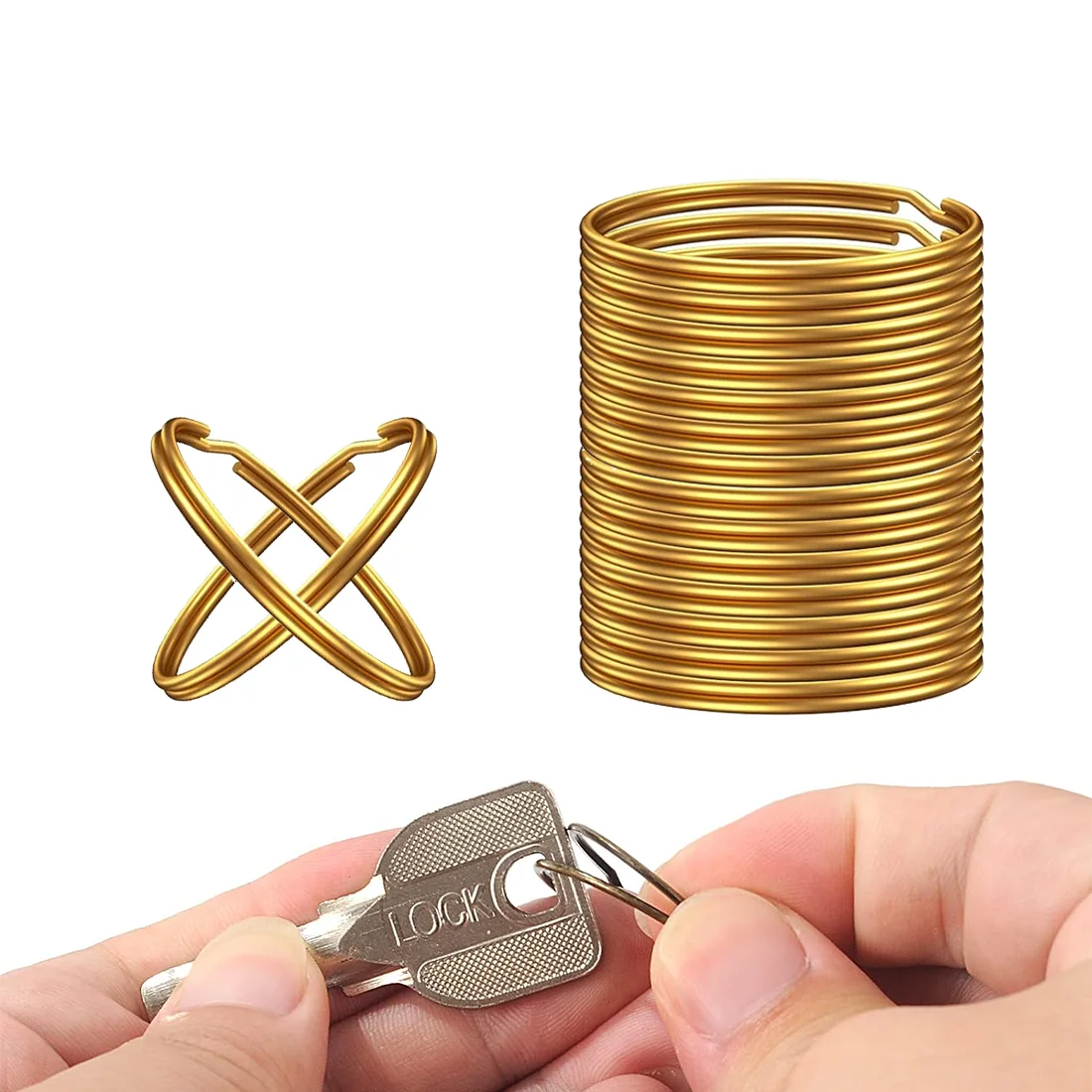 10/20/60/100Pcs Metalen Sleutelhanger Afneembare Split Sleutelhanger Voor Thuis, Auto, Kantoor Sleutel Accessoires Diy Craft Maken Kit (25Mm)
