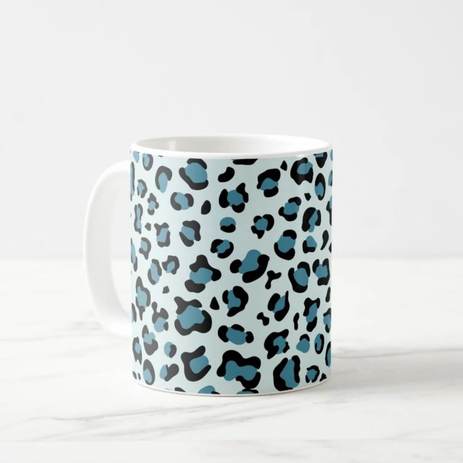11oz single leopard print, blue leopard print coffee cup