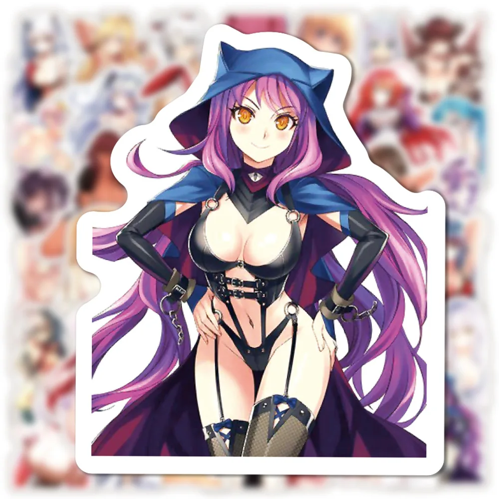 Hentai Anime Graffiti Adesivo para Adultos, Sexy Girl Adesivos, Decoração Waifu, Caixa Do Telefone, Garrafa De Água, Notebook, Desenhos Animados, 10 Pcs, 30 Pcs, 50 Pcs, 100Pcs