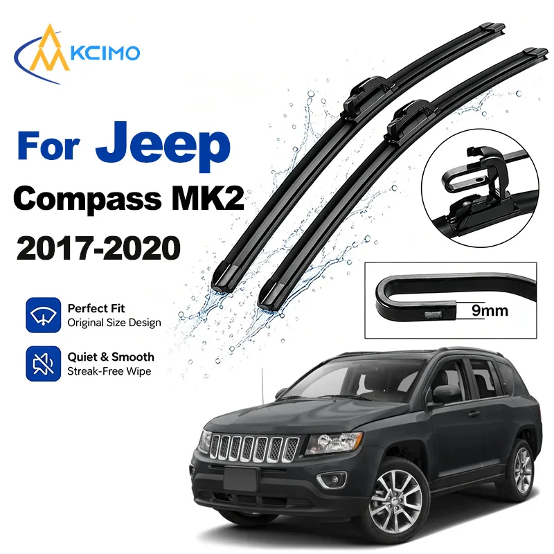 

For Jeep Compass MK2 2017-2020 24"+18" Inch Front Windshield Wiper Blades J Hook Type All Season Replacement Wipers