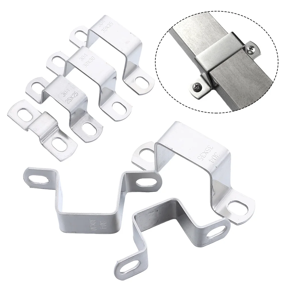 304 Stainless Steel Saddle Clip Horseback Hose Clamp M-shaped U-shaped Square Rectangle Plumbing Tightening Ohm Tube Card