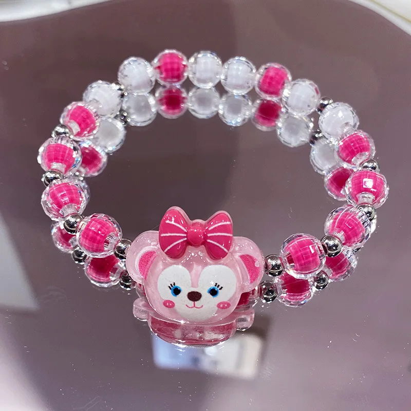 Acrylic Sanrio Children\'s Bracelet Cartoon Kulomi Baby Lotso Melody Cinnamoroll Crystal Adjustablet Beads Jewelry Accessories