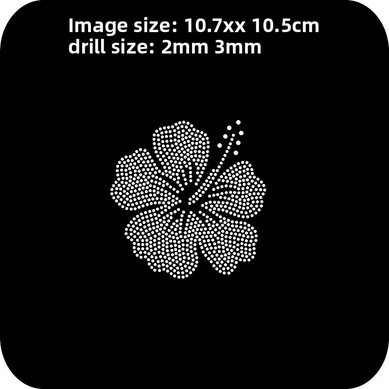 

Faionable Le Pattern Rhinestone DIY Clothing Heat Transfer Flower Pattern Finied Product Glittering Fabric Decoration