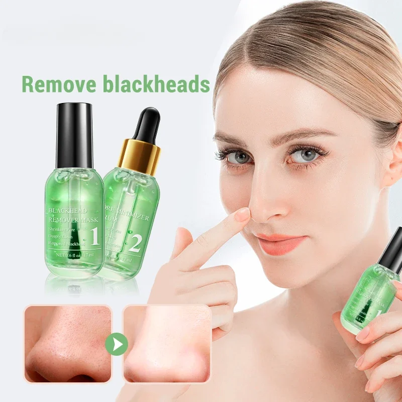 Face Mask Blackhead Remover Serum New Style Quick Drying Fragrance Non Stick Finger Facial Deep Cleaning Shrink 17 ML