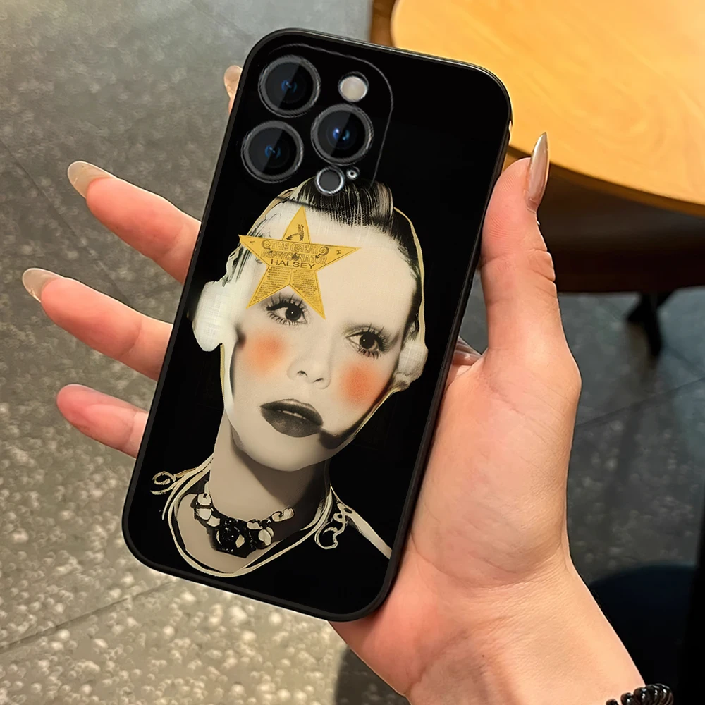 Singer H-Halsey The Great Impersonator Phone Case for iPhone 12 11 13 14 15 16 Max Pro Plus Black Soft Silicone Cover