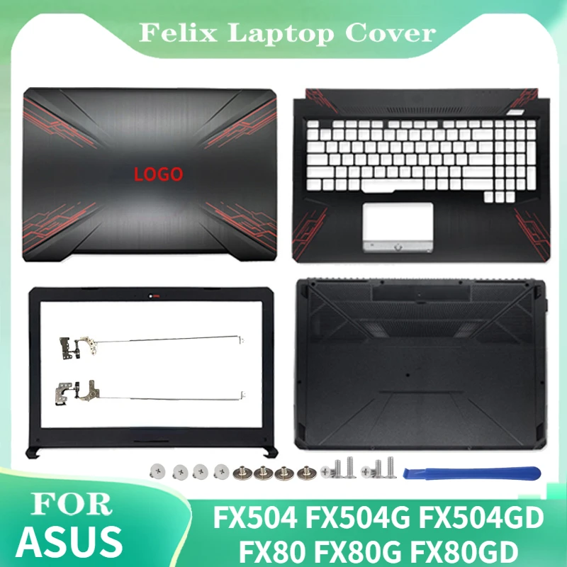 

For ASUS FX504 FX504G FX504GD/GE FX80 FX80G FX80GD Laptop LCD Back Cover/Front bezel/Hinges/Palmrest/Bottom Case 47BKLLCJN80