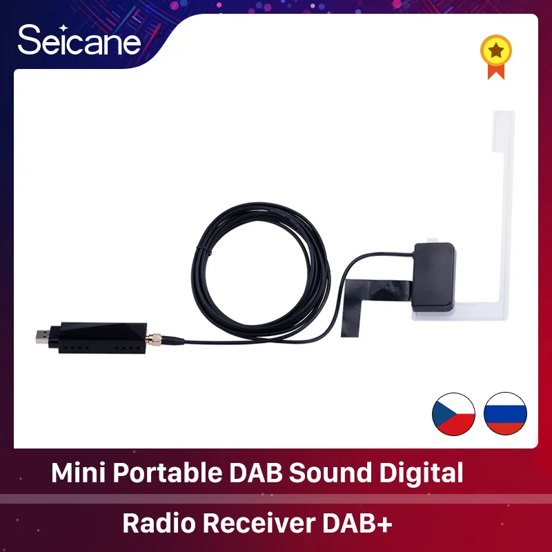 Seicane Mini Portable DAB Sound Digital Radio Receiver DAB+ Radio Tuner Android Universal DAB with RDS Function USB Connector