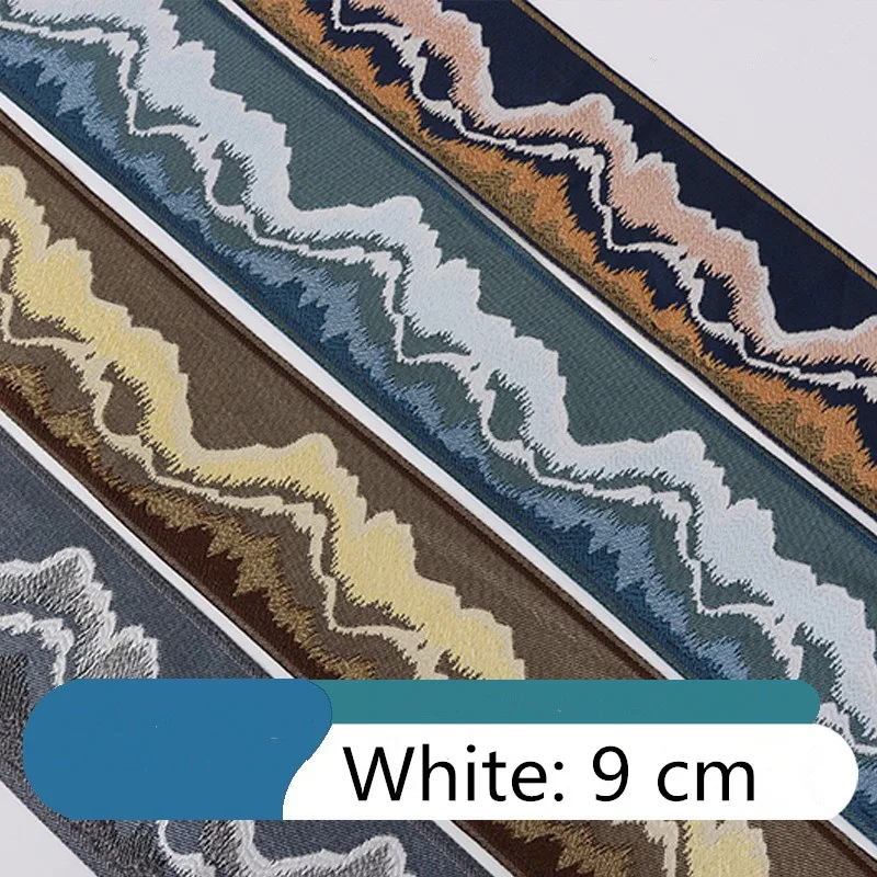 1m Landscape Jacquard Lace Trims, Decorative Curtain Webbing, Sofa Cushion Covers, Table Runners, Throw Pillow Accessories