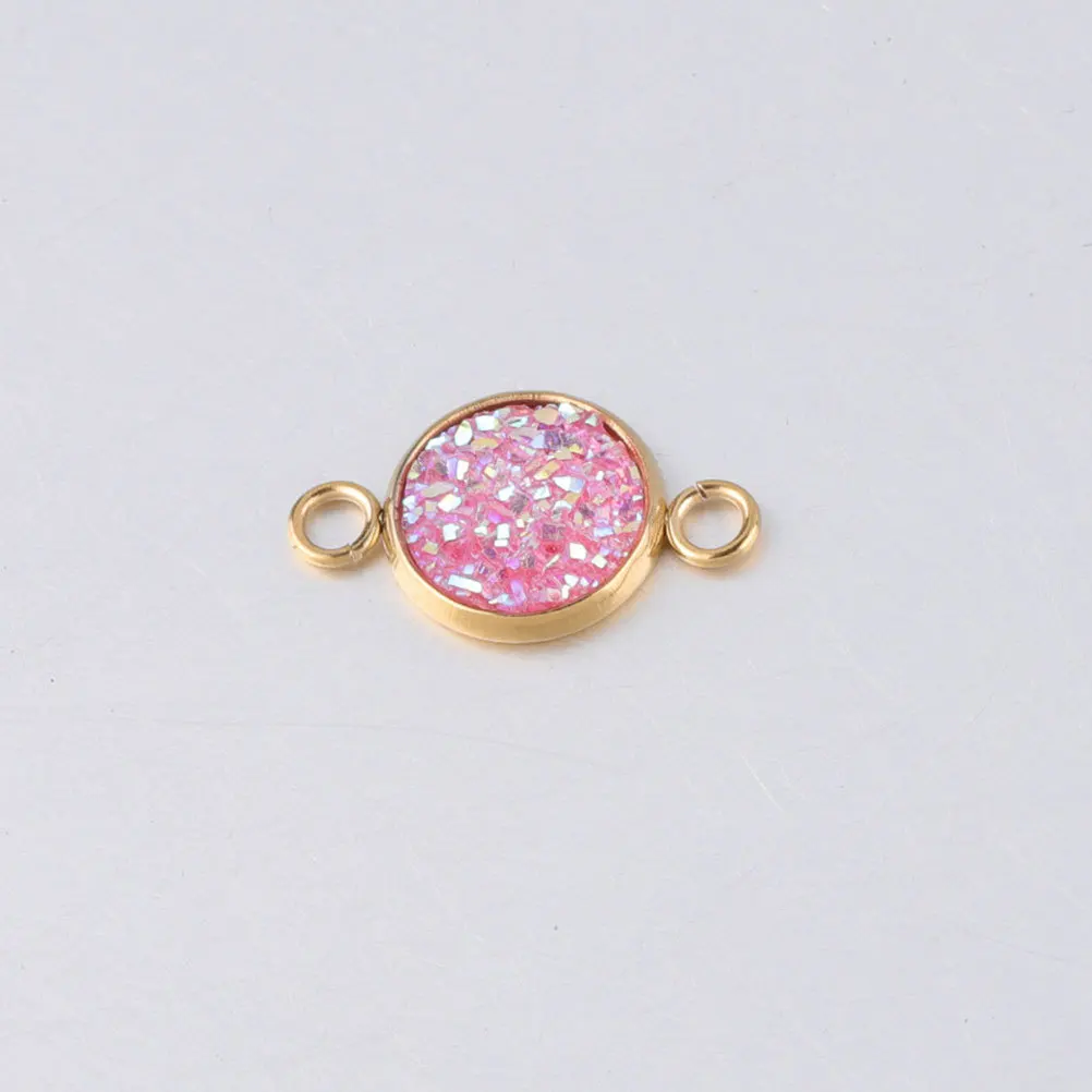 

10Pcs Hanging Pendant DIY Jewelry Accessories Stainless Steel Double Hole Charm Delicate Pendant for Necklace Bracelet Keychain