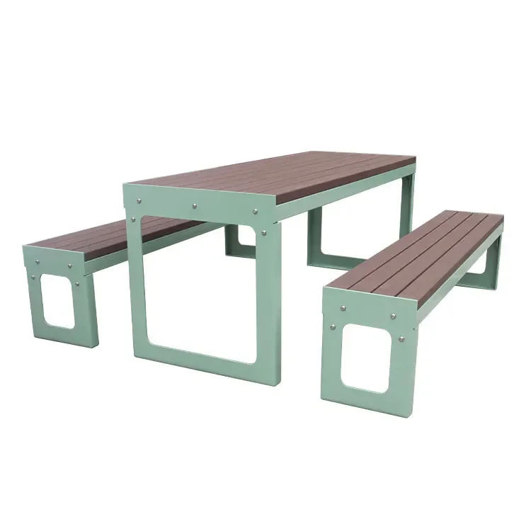 5ft 6ft 8ft customize commercial coffee table wood rustic outdoor teak picnic table bench garden table chairs  for nature park