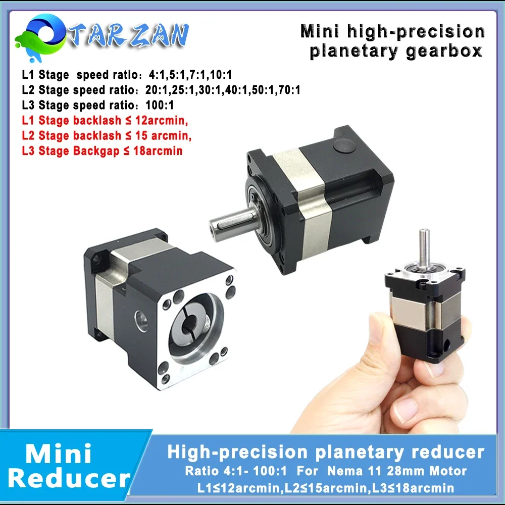 High Precision Mini Planetary Reducer 5mm Input For Nema11 28 Motor Reduction Step-down Gearbox For Medical/Robotic Equipment