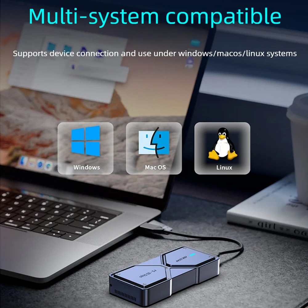 HIKSEMI 80Gbps M.2 NVMe SSD Enclosure with Cooling Fan Compatible with Thunderbolt 5/4/3/USB 4 M-Key/(M&B) Key NVMe 2280 SSD