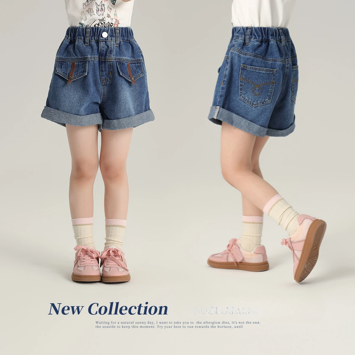 

Girl Short Jean 2024 Summer New Denim Shorts Girls Korean Design Children Shorts Soft and Comfortable Fashion Jean Short