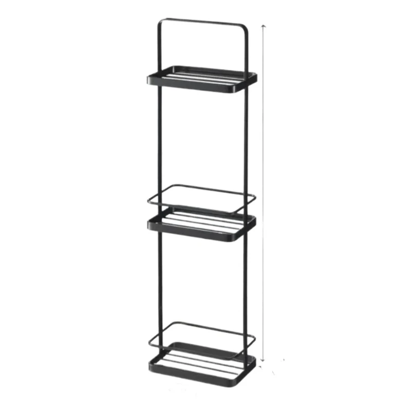 Bathroom living room drain storage rack floor type dustproof three-layer storage bathroom finishing rack