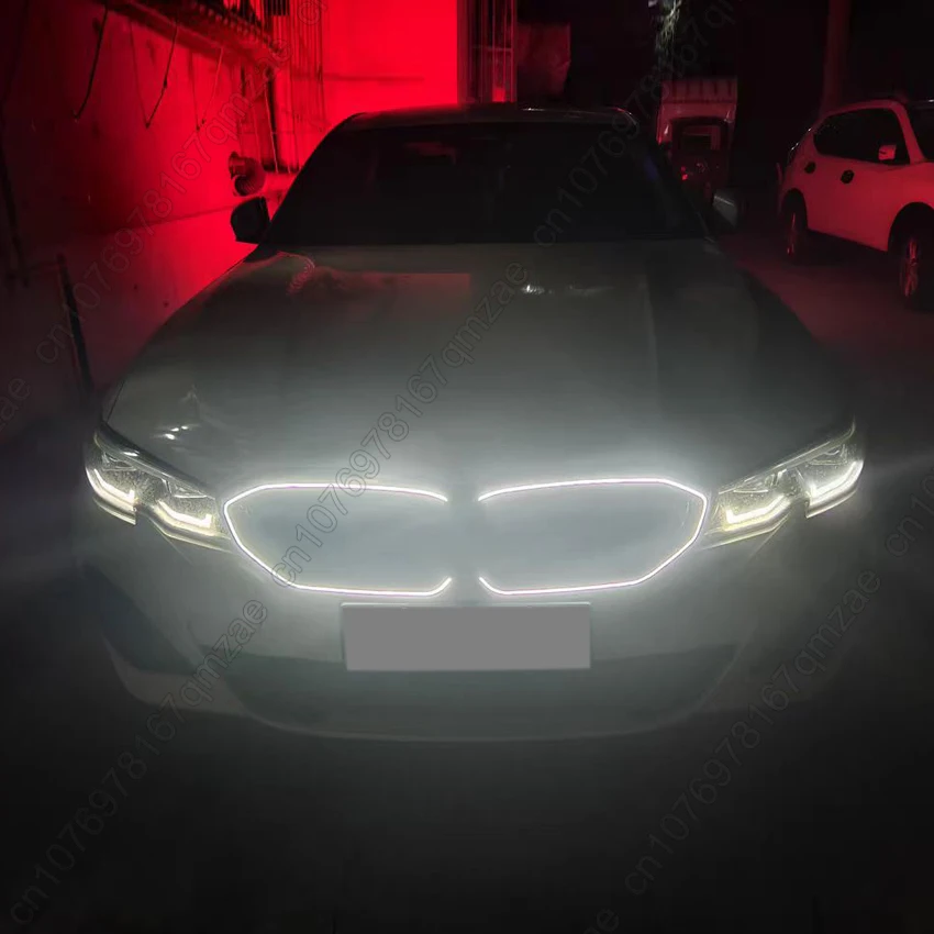 Upgraded to a Double Line Light Grill Racing Upper LED Grill For BMW G20 G21 M-Pack 320i 330i M340i xDrive 2019-2022 Accessories